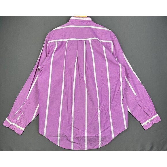 Vintage 90s Nautica Sailing Gear Long Sleeve Button Up Shirt Pink Stripes - Picture 2 of 16